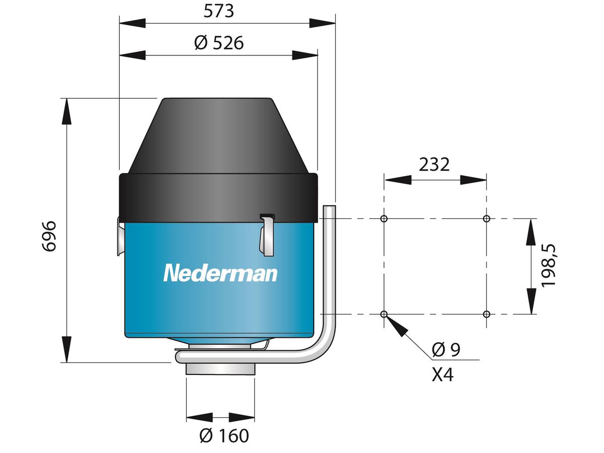 Filtre à brouillard d'huile Nederman NOM 4, avec ventilateur