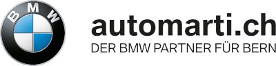 Logo von automarti.ch: BMW-Emblem neben Schriftzug 'automarti.ch DER BMW PARTNER FÜR BERN