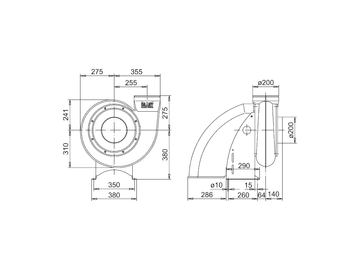 Ventilateur radial Colasit CMVeco 200/180 ATEX